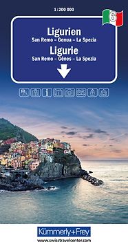Kümmerly+Frey Regional-Strassenkarte 6 Ligurien 1:200.000