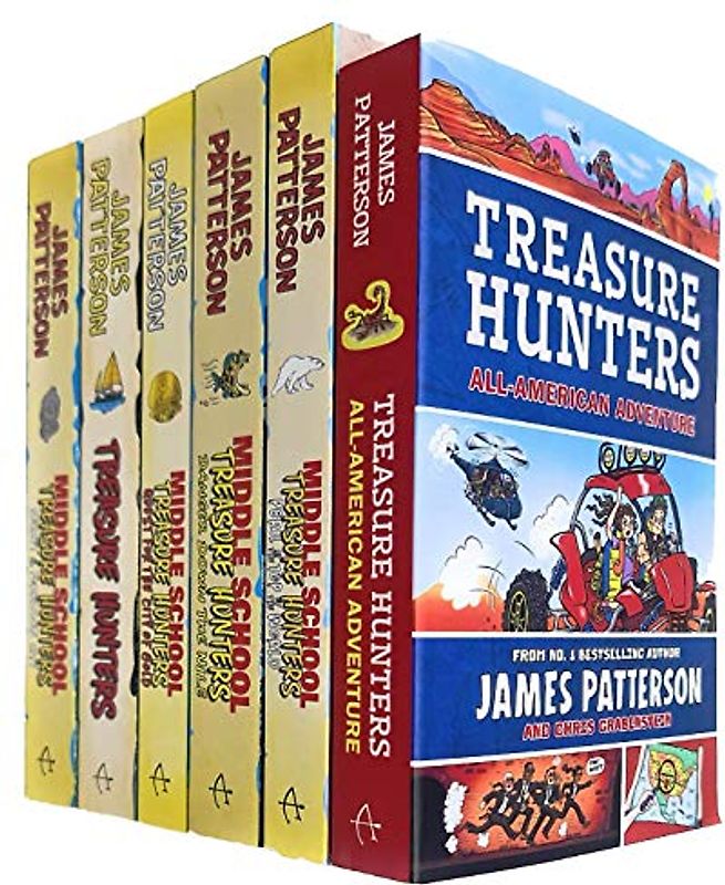 Treasure Hunters Middle School Series 1-6 Books Collection Set By James Patterson (Treasure Hunters, Danger Down the Nile, Secret of the Forbidden City, Peril at the Top of the World and More)
