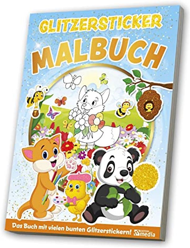 Glitzersticker XXL-Malbuch Lernspaß im Frühling