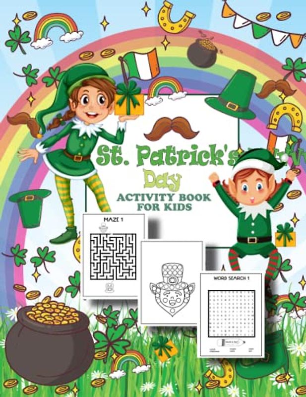 St Patricks day Activity book for kids : St Patricks activities for kids, St. Patrick's Day Activity Book For Kids, St Patrick Day Preschool Books, ... dot, word searches and much more activities.