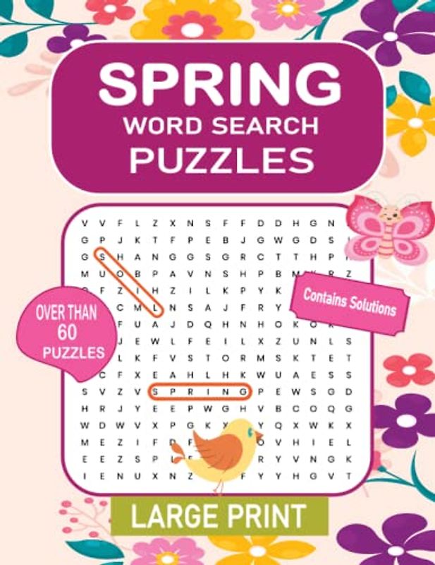 2023 Large Print Word Search Puzzle Book for Adults, Teens, and Seniors: Spring-Themed Activity book, Puzzles in Large Font to Reduce Eye Strain and Promote Relaxation