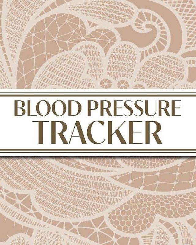 XL Large Print 1-Year Blood Pressure Tracker (Beige Lace)