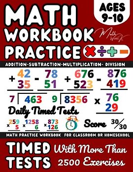 Ks2 Maths workbook Year 5, Addition, Subtraction, Multiplication, Division , Maths Book for 9-10 Year Olds: Add, Subtract, Multiply, Divide Maths ... and Revision ( Kids Ages 9-10 ), Grade 4