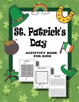 St patricks day activity book for kids : St Patricks activities for kids, St. Patrick's Day Activity Book For Kids, Ireland Baby Gifts ,St Patricks ... dot, word searches and much more activities.