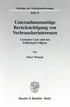 Unternehmensseitige Berücksichtigung von Verbraucherinteressen.