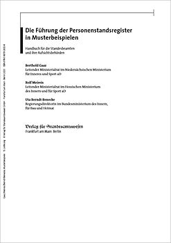 Die Führung der Personenstandsregister in Musterbeispielen