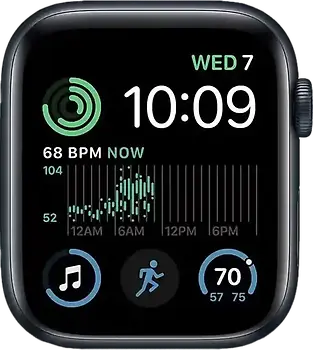 Apple Watch SE 2022 44 mm aluminium kast middernacht [Wi-Fi + Cellular]
