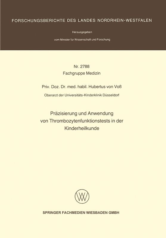 Präzisierung und Anwendung von Thrombozytenfunktionstests in der Kinderheilkunde