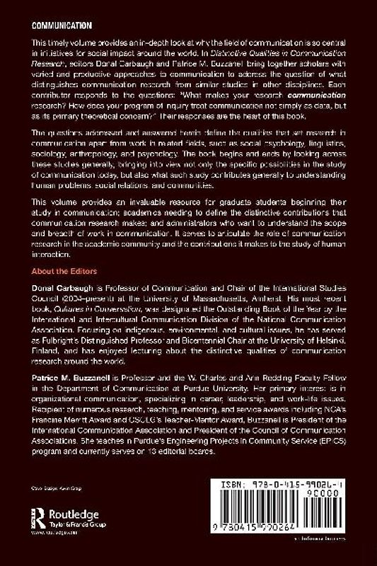 Distinctive Qualities in Communication Research