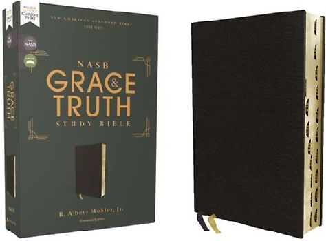 Nasb, the Grace and Truth Study Bible (Trustworthy and Practical Insights), Bonded Leather, Black, Red Letter, 1995 Text, Thumb Indexed, Comfort Print