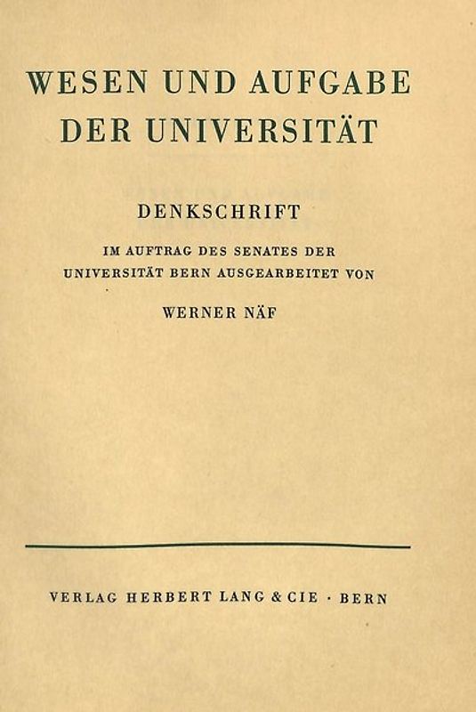 Wesen und Aufgabe der Universität
