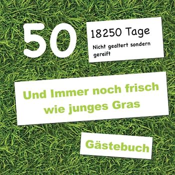 Gästebuch 50. Geburtstag / Gras / Fussball / Lustiges Geschenk für Mann und Frau / Buch für Glückwünsche / Geniale Deko