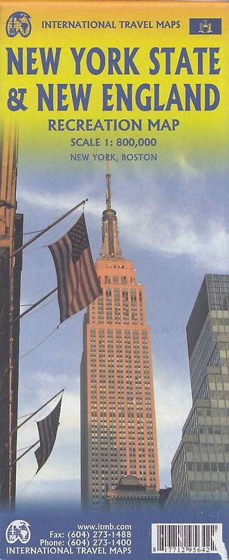 International Travel Maps: New York State & New England - New York, Boston - 1 : 800 000 [Landkarte]