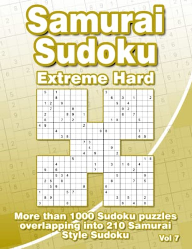 Extreme Hard Samurai Sudoku Puzzle Book: Very Difficult Sudoku Puzzles with 210 Samurai Style Puzzles for Advanced
