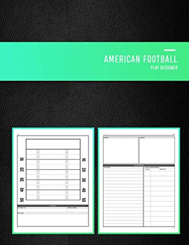 American Football Play Designer: Playbook notebook for junior and senior gridiron coaches, coaching staff and playmakers | Draw, create and record you newest foot ball plays | Black book cover