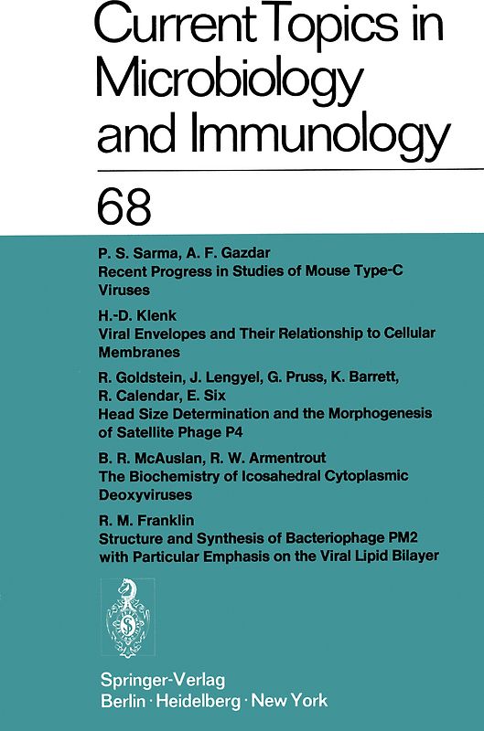 Current Topics in Microbiology and Immunology / Ergebnisse der Mikrobiologie und Immunitätsforschung