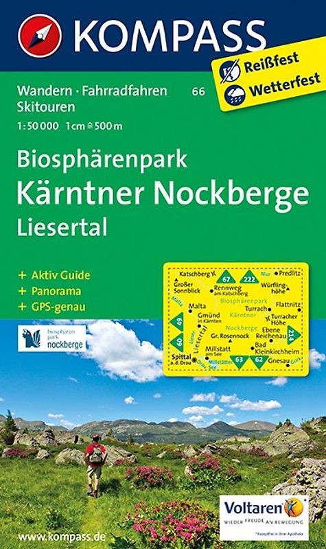 KOMPASS Wanderkarte Biosphärenpark Kärntner Nockberge - Liesertal