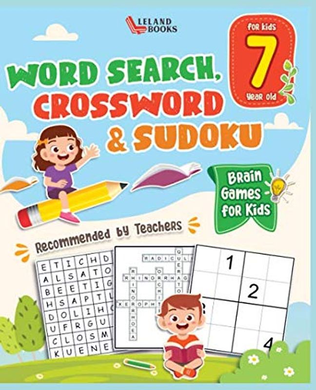 Brain Games for Kids: Word Search, Crossword & Sudoku for 7 year old