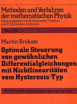 Optimale Steuerung von gewöhnlichen Differentialgleichungen mit Nichtlinearitäten vom Hysteresis-Typ