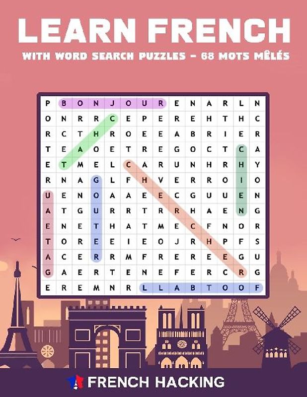 Learn French With Word Search Puzzles - 68 Mots Mêlés