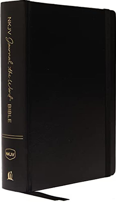 NKJV, Journal the Word Bible, Large Print, Hardcover, Black, Red Letter Edition