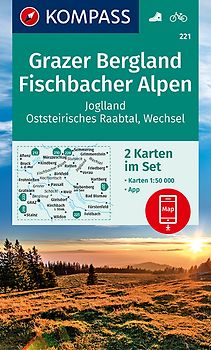 KOMPASS Wanderkarten-Set 221 Grazer Bergland, Fischbacher Alpen (2 Karten) 1:50.000