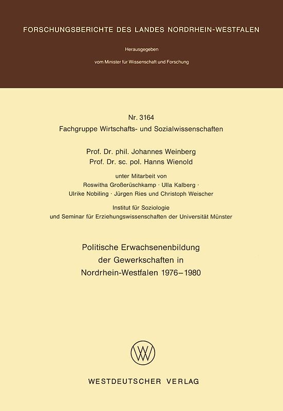 Politische Erwachsenenbildung der Gewerkschaften in Nordrhein-Westfalen 1976 – 1980