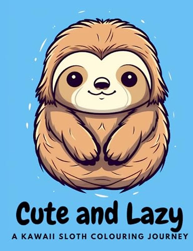 Cute and Lazy: A Kawaii Sloth Colouring Journey: Kawaii Colouring Book for Adults and Kids, Relaxation, Colouring
