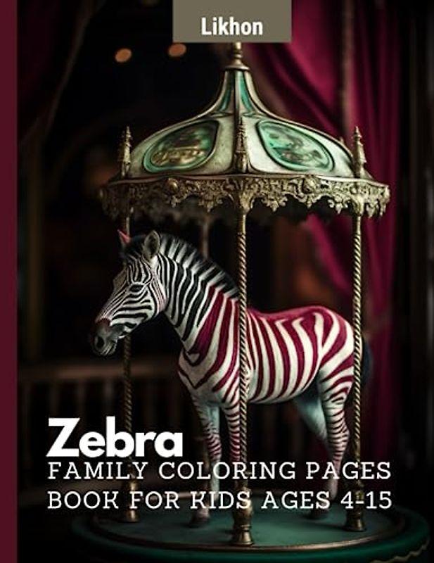 Likhon Zebra Family Coloring Pages Book for Kids Ages 4-15