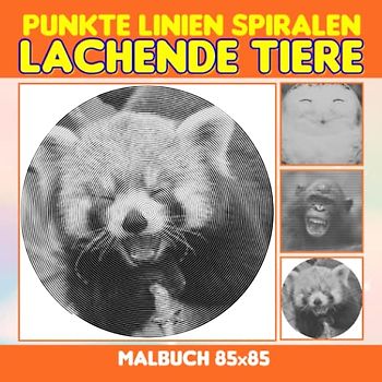 Lachende Tiere Punkte Linien Spiralen Malbuch: Sammlung entzückender Tiere mit 40 exklusiven Illustrationen zum Ausmalen | Gag Geschenke | ... | White Elephant Geschenke