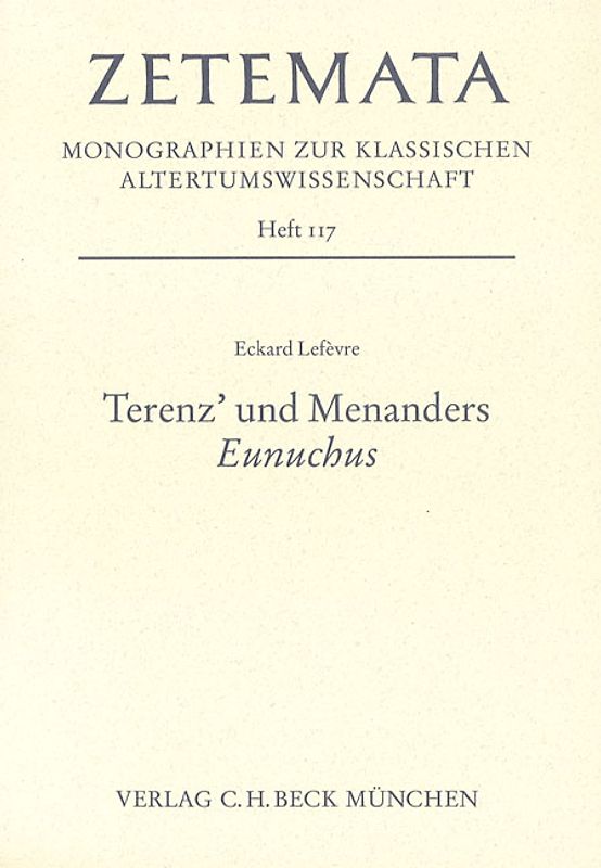 Terenz' und Menanders 'Eunuchus'