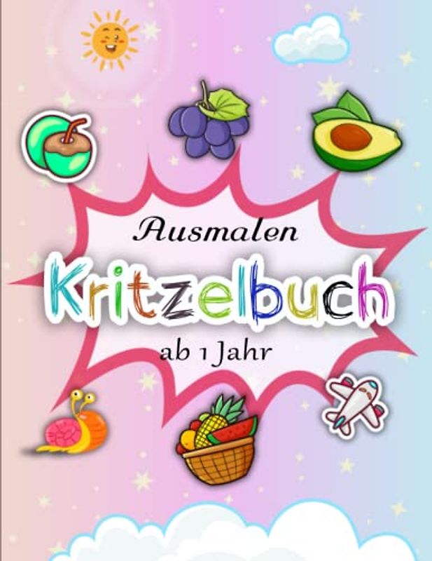 Kritzelbuch Bauernhof ab 1 Jahr - Ausmalbuecher: Dickes Malbuch mit über 50 tollen Ausmalbildern für die ganz kleinen zum Kritzeln und Ausmalen | Tolles Geschenk Für Alle