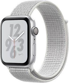 Apple Watch Nike+ Series 4 44 mm Boîtier en aluminium argent avec Boucle Sport Nike Blanc polaire  [Wifi]