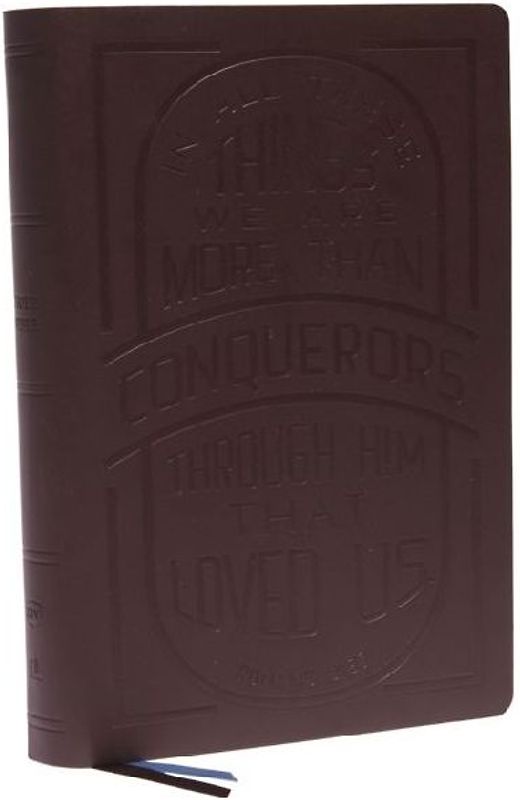 KJV Holy Bible: Large Print with 53,000 Cross References, Brown Genuine Leather, Red Letter, Comfort Print (Thumb Indexed): King James Version (Verse Art Cover Collection)