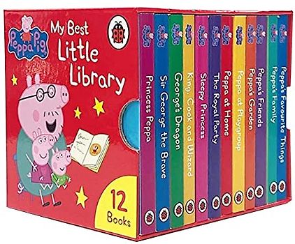 Peppa Pig My Best Little Library Collection 12 Books Box Set (Princess Peppa, Sir George the Brave, George’s Dragon, Sleepy Princess, The Royal Party, Peppa at Home,Peppa at Playgroup, Garden & More)