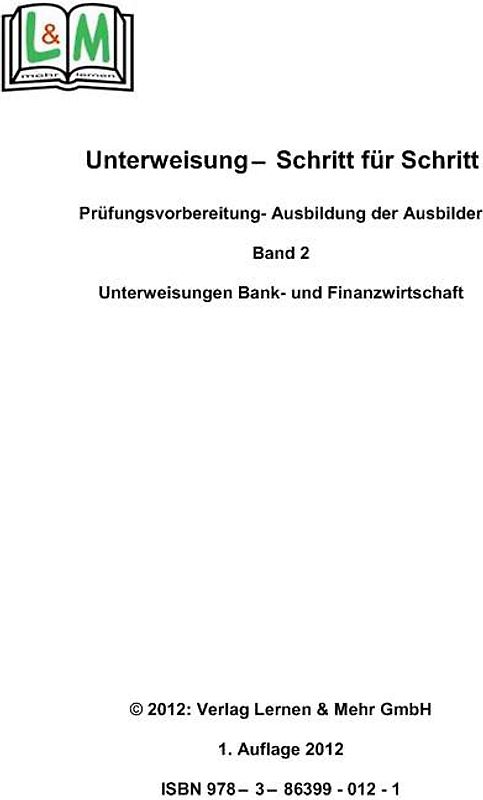 Unterweisung - Schritt für Schritt, Band 2