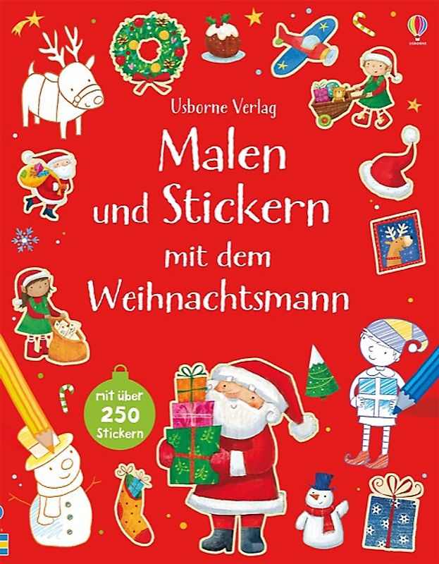 Malen und Stickern mit dem Weihnachtsmann