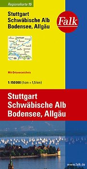 Falk Regionalkarte Deutschland Blatt 15 Stuttgart 1:150 000