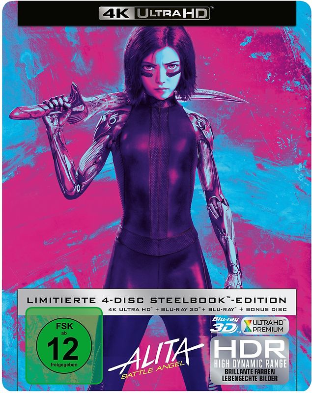 Alita: Battle Angel [inkl. Blu-ray 3D, 2D Blu-ray, Steelbook, 4 Discs] 3D Blu-ray Disc