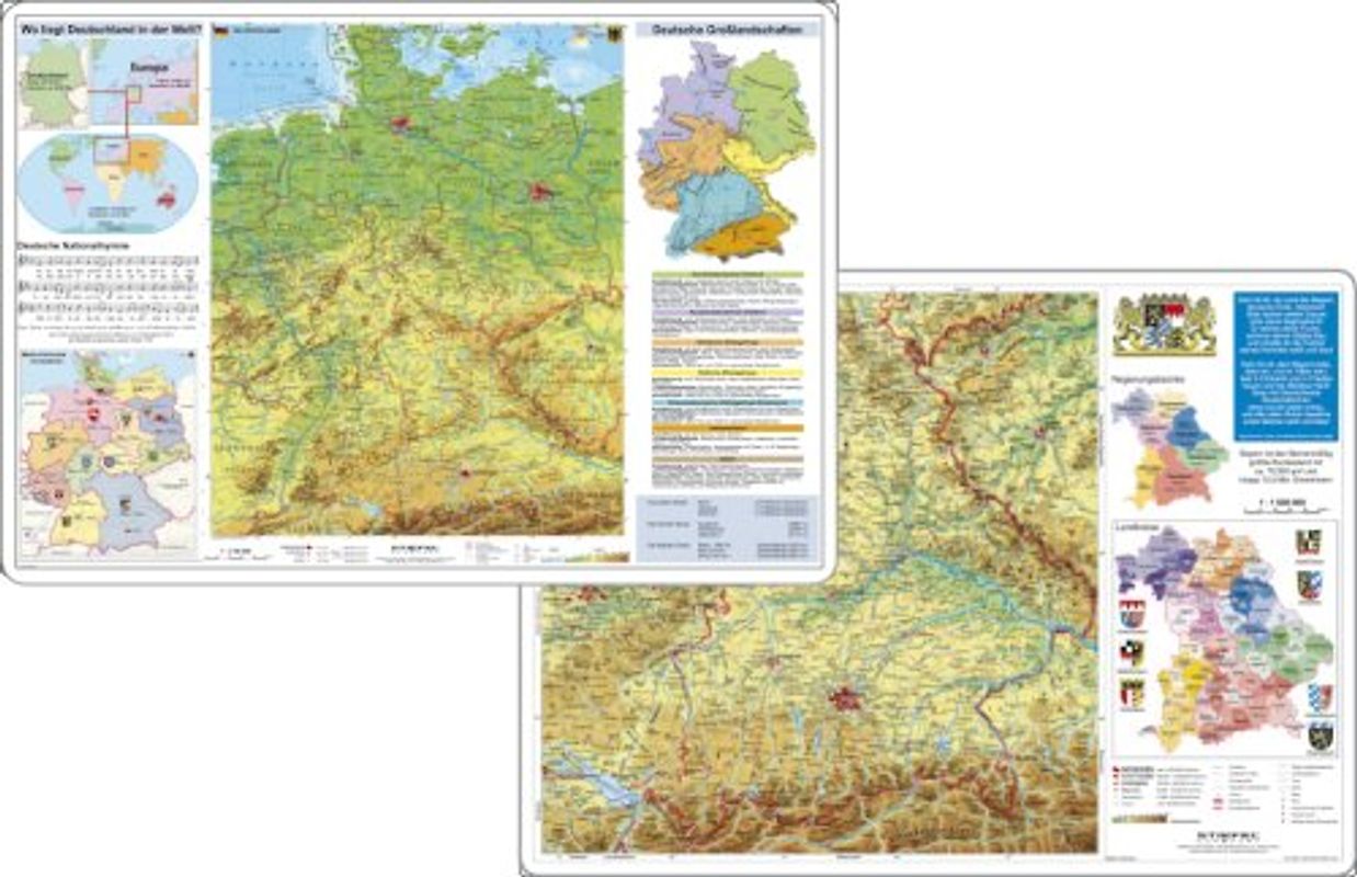 Deutschland physisch / Bayern physisch. DUO-Schreibunterlage