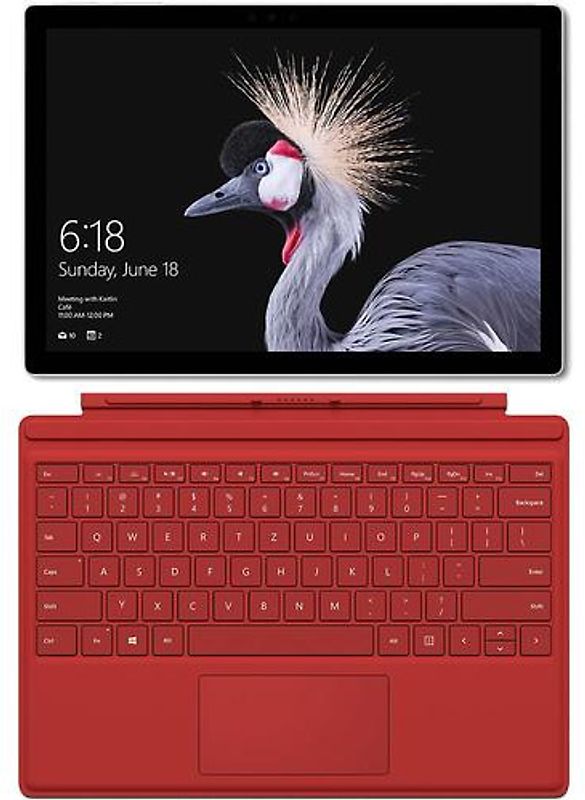 Microsoft Surface Pro 5 12,3" Intel Core i5 256GB SSD 8GB RAM [Wi-Fi, inkl. rotem Keyboard Dock, Surface Pro 4-Type Cover] grau