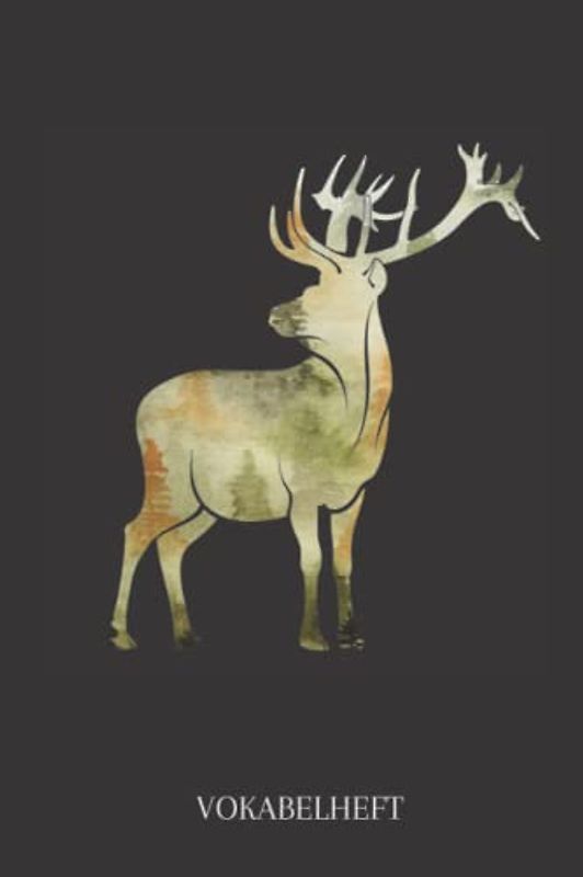 Vokabelheft: Vokabelheft Hirsch, 60 Seiten mit je 2 Spalten, A5