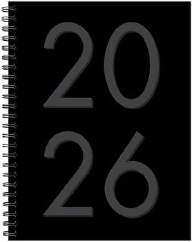 Black 2026 6.5 X 8.5 Weekly Monthly Softcover Planner