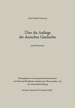Über die Anfänge der deutschen Geschichte