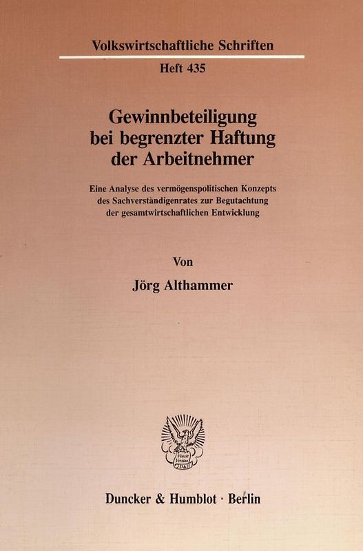 Gewinnbeteiligung bei begrenzter Haftung der Arbeitnehmer.