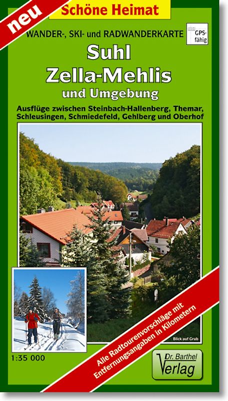 Wander-, Ski- und Radwanderkarte Suhl, Zella-Mehlis, Schleusingen und Umgebung
