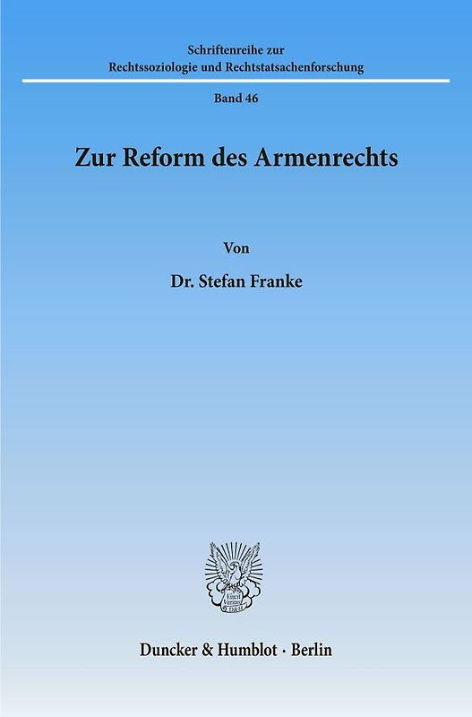 Zur Reform des Armenrechts.