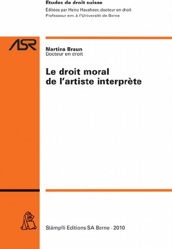 Le droit moral de l'artiste interprète