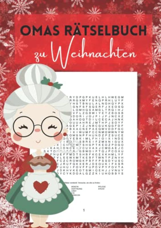 Omas Rätselbuch zu Weihnachten: Wortsuchrätsel mit 1200 versteckten Begriffen zum Suchen für Erwachsene und Senioren