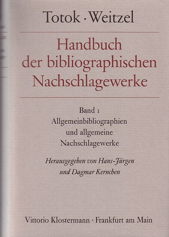 Handbuch der bibliographischen Nachschlagewerke / Handbuch der bibliographischen Nachschlagewerke